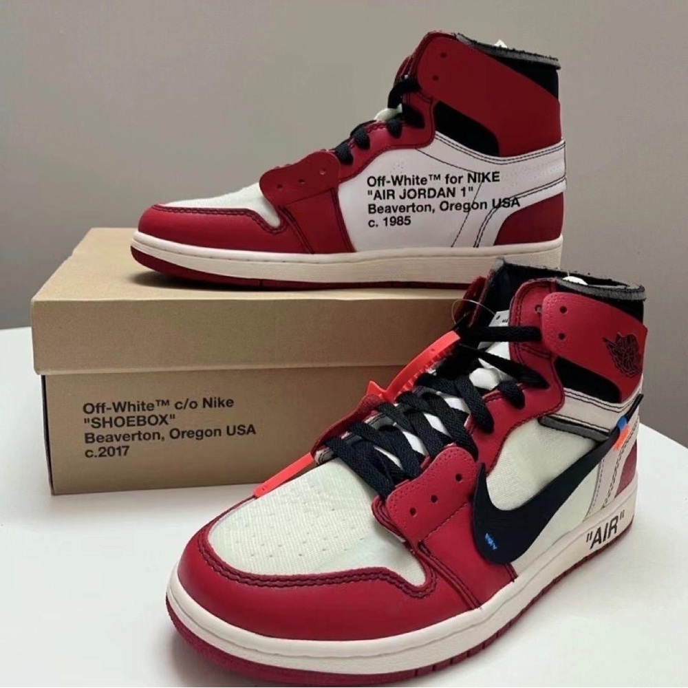 Off-White x Nike Air Jordan 1 Red Sneakers